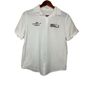 Miami Grand Prix Formula 1 paddock club womens medium cotton button up top White